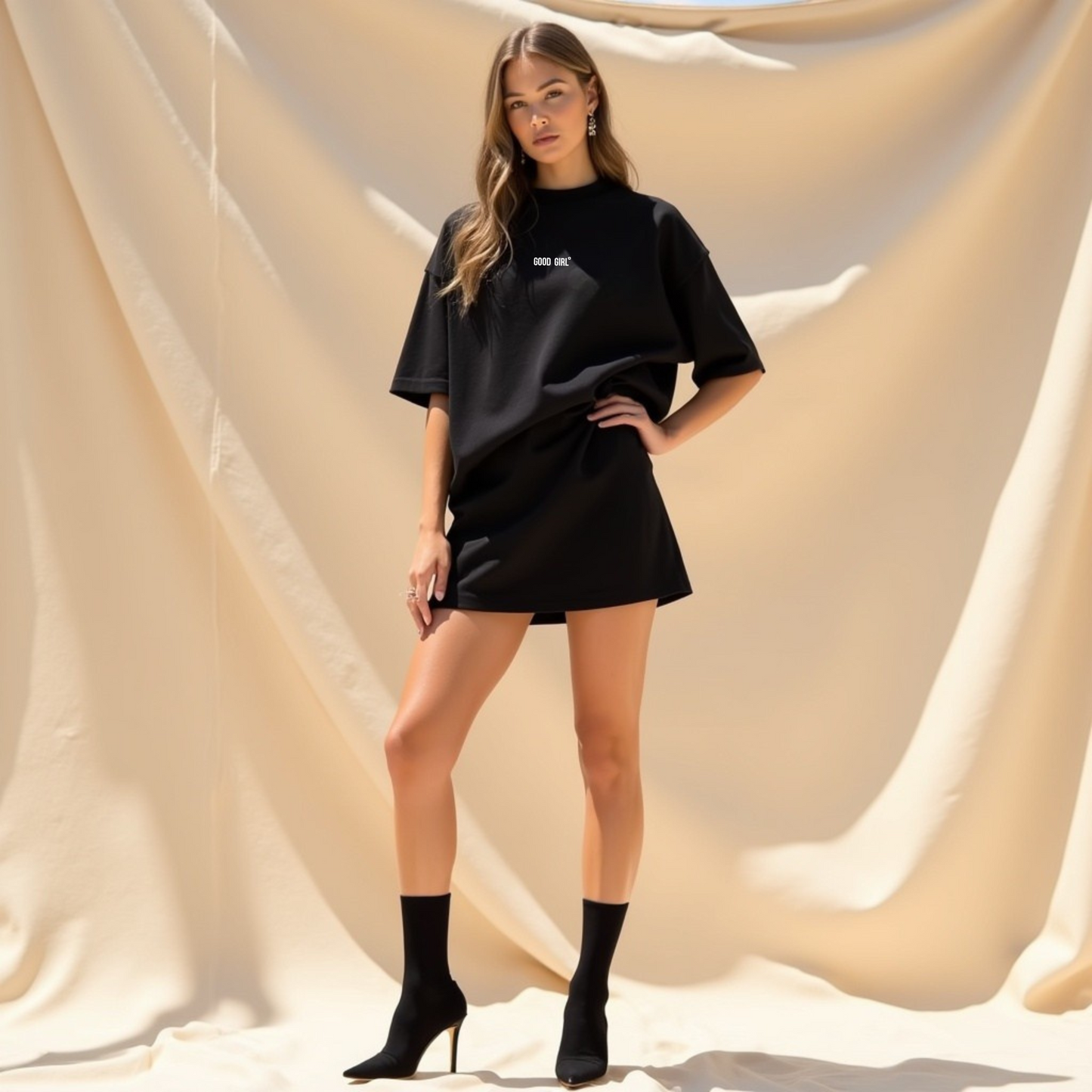 Oversized Statement T-Shirt – GOOD GIRL® - BAD HABITS Weiss GOOD GIRL BAD HABITS