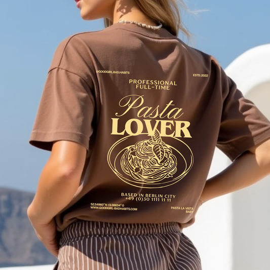 Oversized T-Shirt "Pasta Lover " GOOD GIRL BAD HABITS