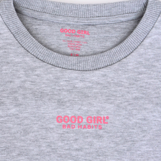 Crew Neck Sweat "GOOD ENOUGH FOR" - Grau Melange GOOD GIRL BAD HABITS
