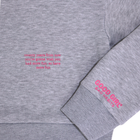 Crop Hoodie "TWENTY YEARS FROM NOW" - Weiss GOOD GIRL BAD HABITS