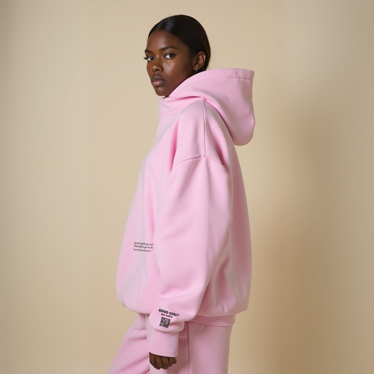 Hoodie "BAD GIRLS GO TO PARIS" - Pink GOOD GIRL BAD HABITS
