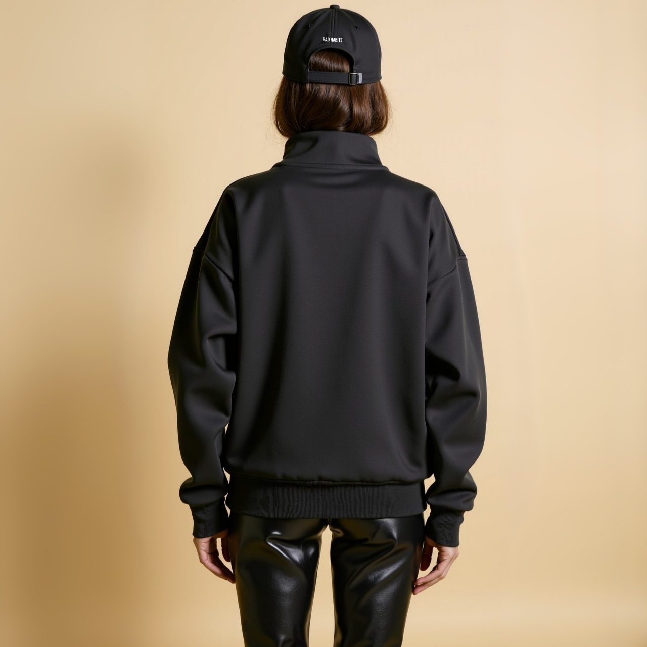 Half Zip Sweat "BE GOOD BE BAD JUST BE" - Mint GOOD GIRL BAD HABITS