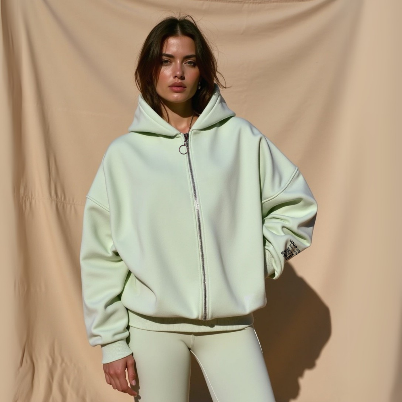 Hoodie mit Reißverschluss "Look Mom" - Mint GOOD GIRL BAD HABITS