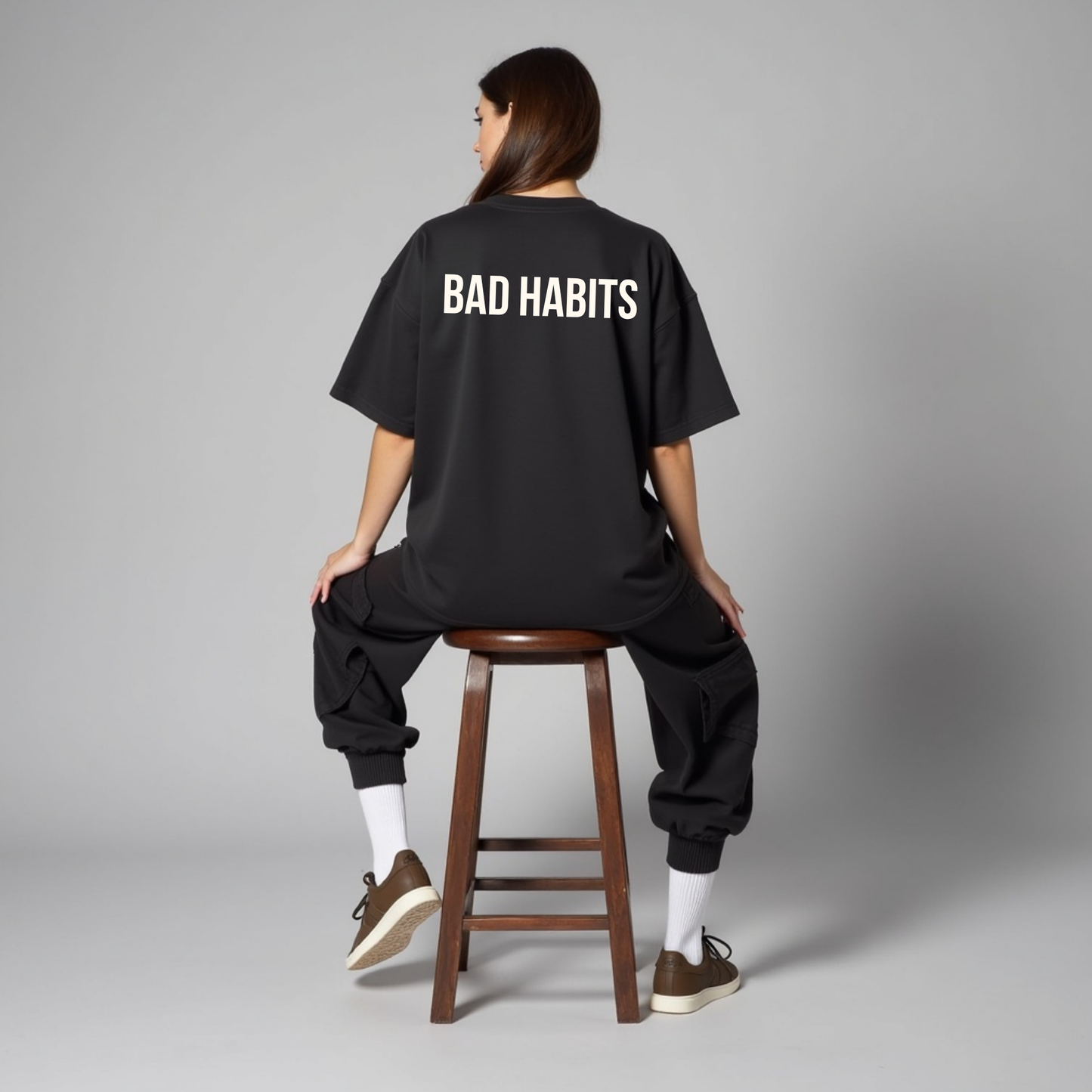 Oversized Statement T-Shirt – GOOD GIRL® - BAD HABITS Weiss GOOD GIRL BAD HABITS