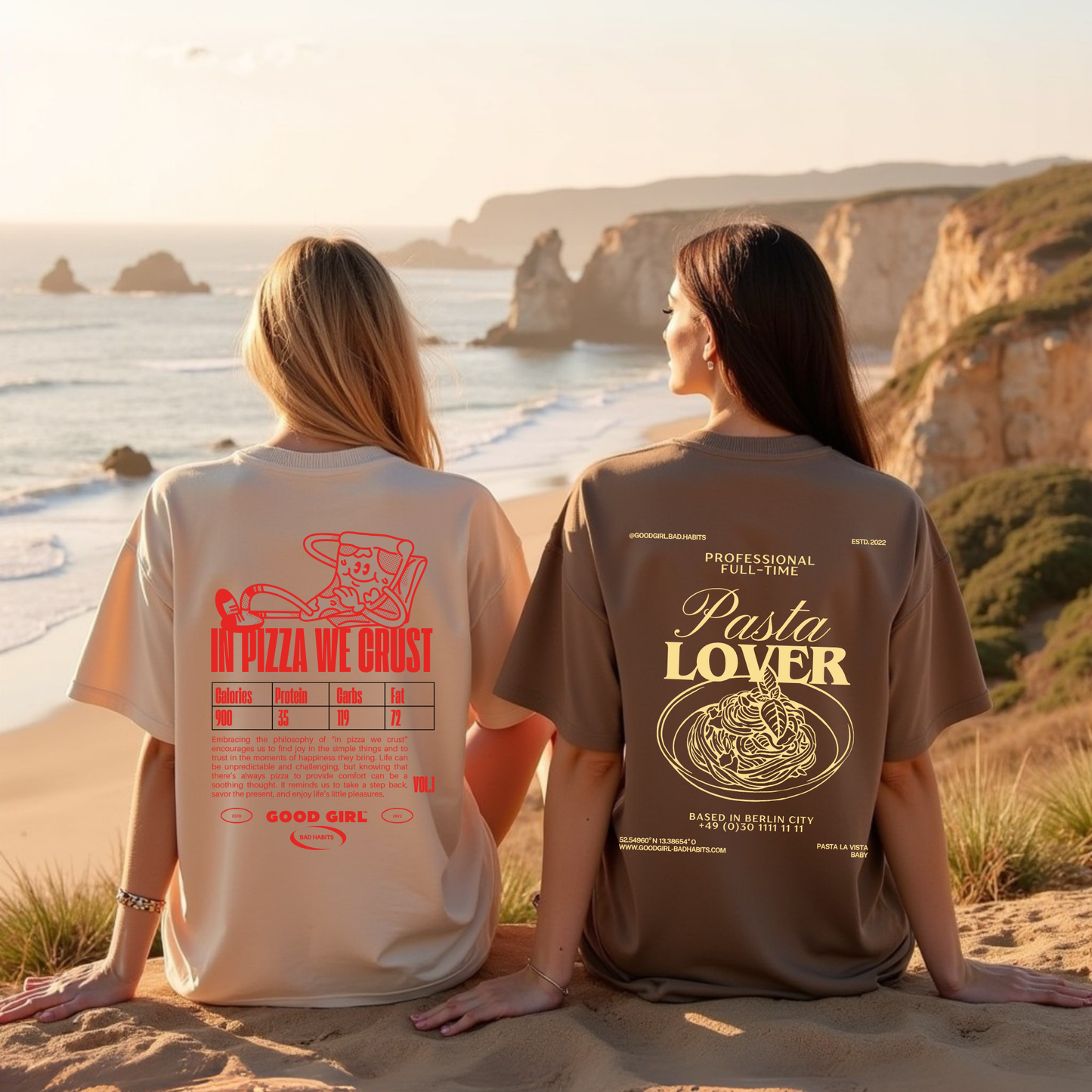 Oversized T-Shirt "Pasta Lover " GOOD GIRL BAD HABITS