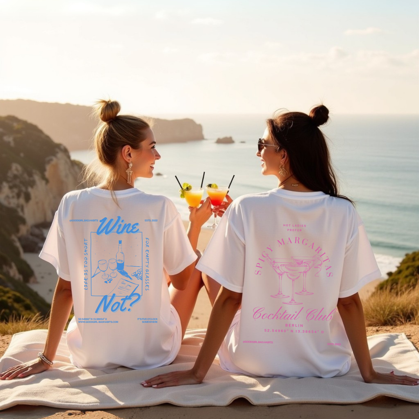 Oversized T-Shirt "Wine - Not?" GOOD GIRL BAD HABITS