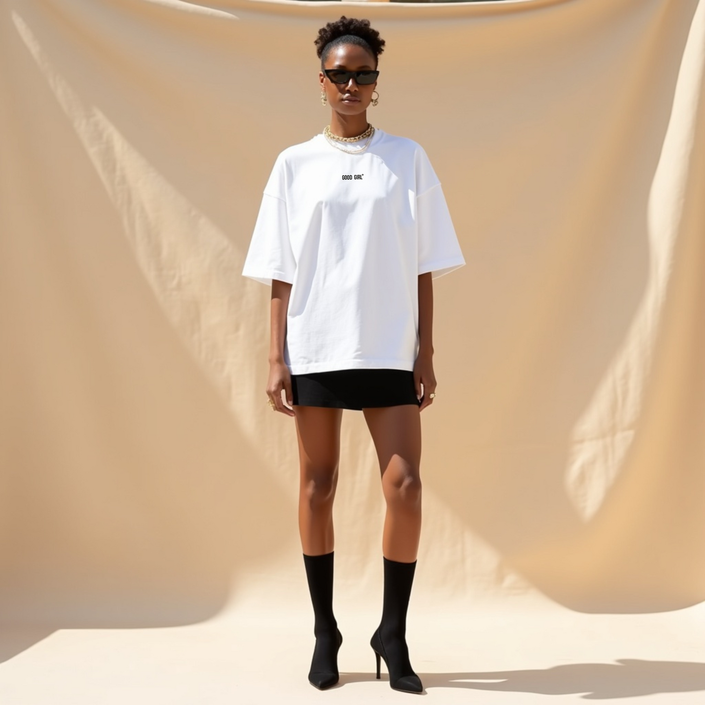 Oversized Statement T-Shirt – GOOD GIRL® - BAD HABITS Weiss GOOD GIRL BAD HABITS