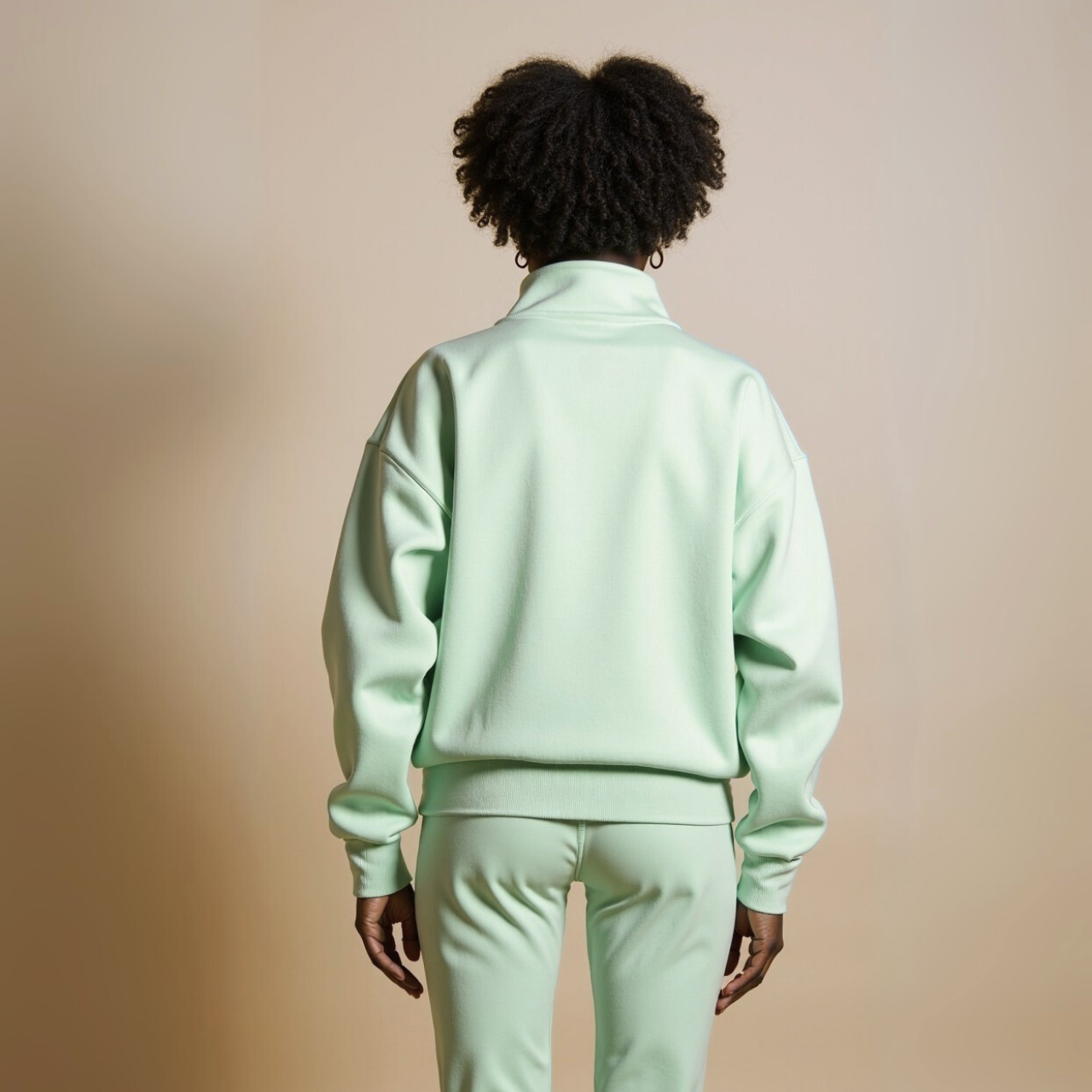 Half Zip Sweat "BE GOOD BE BAD JUST BE" - Mint GOOD GIRL BAD HABITS