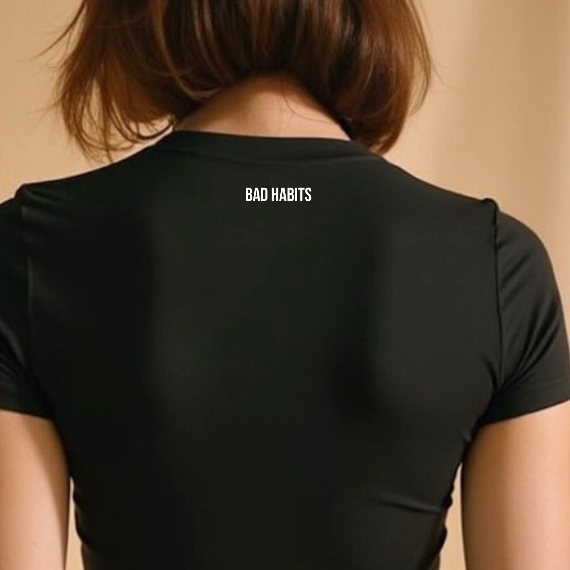 Slim Statement T-Shirt "Good Girl - Bad Habits" - Schwarz GOOD GIRL BAD HABITS