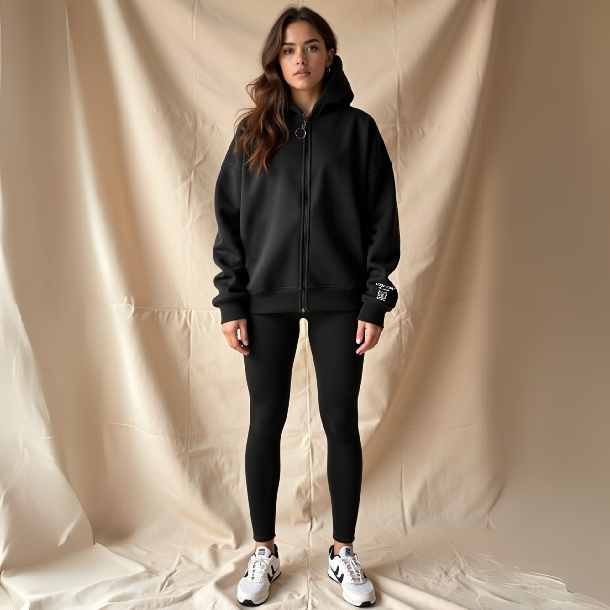Hoodie mit Reißverschluss "Look Mom" - Pink GOOD GIRL BAD HABITS