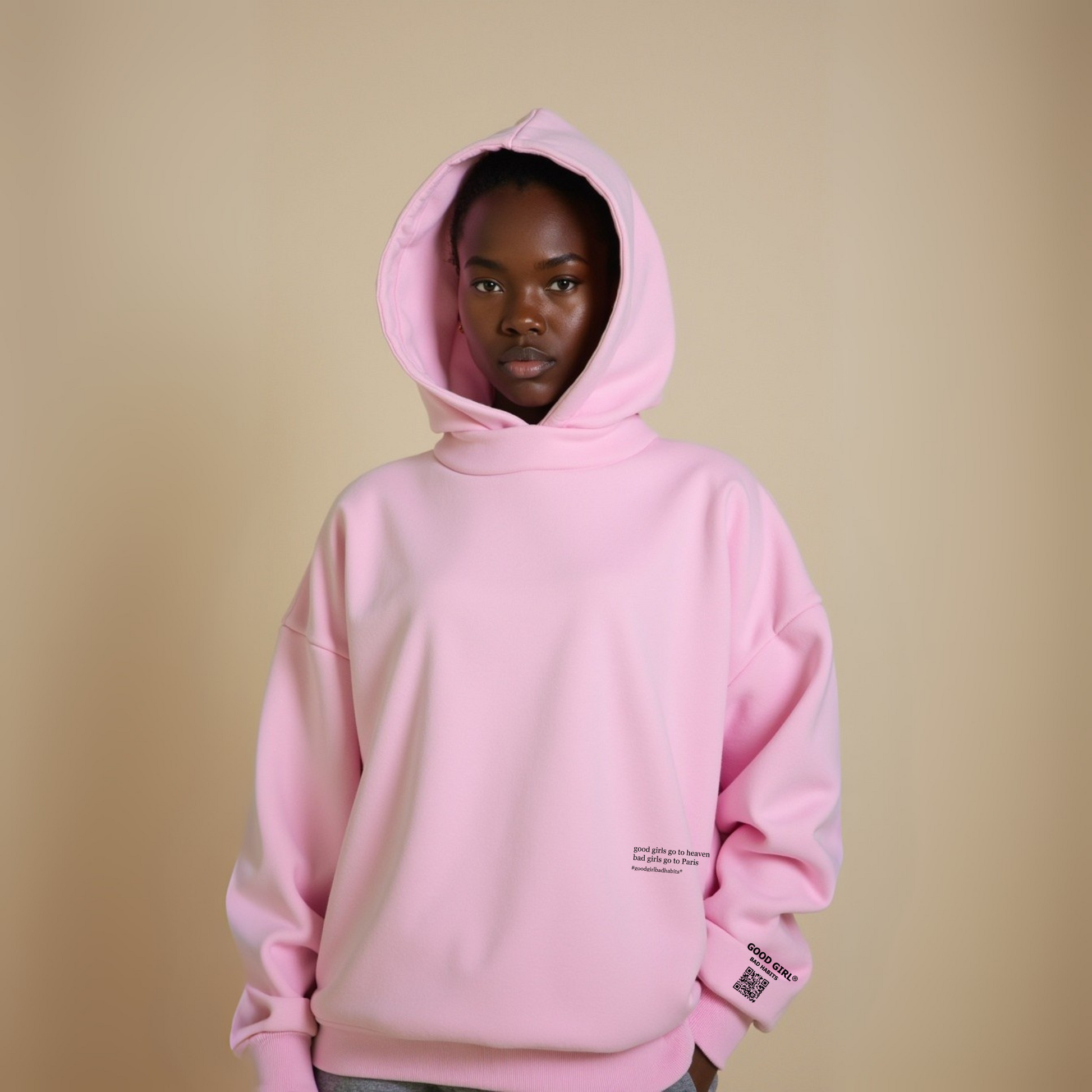 Hoodie "BAD GIRLS GO TO PARIS" - Pink GOOD GIRL BAD HABITS