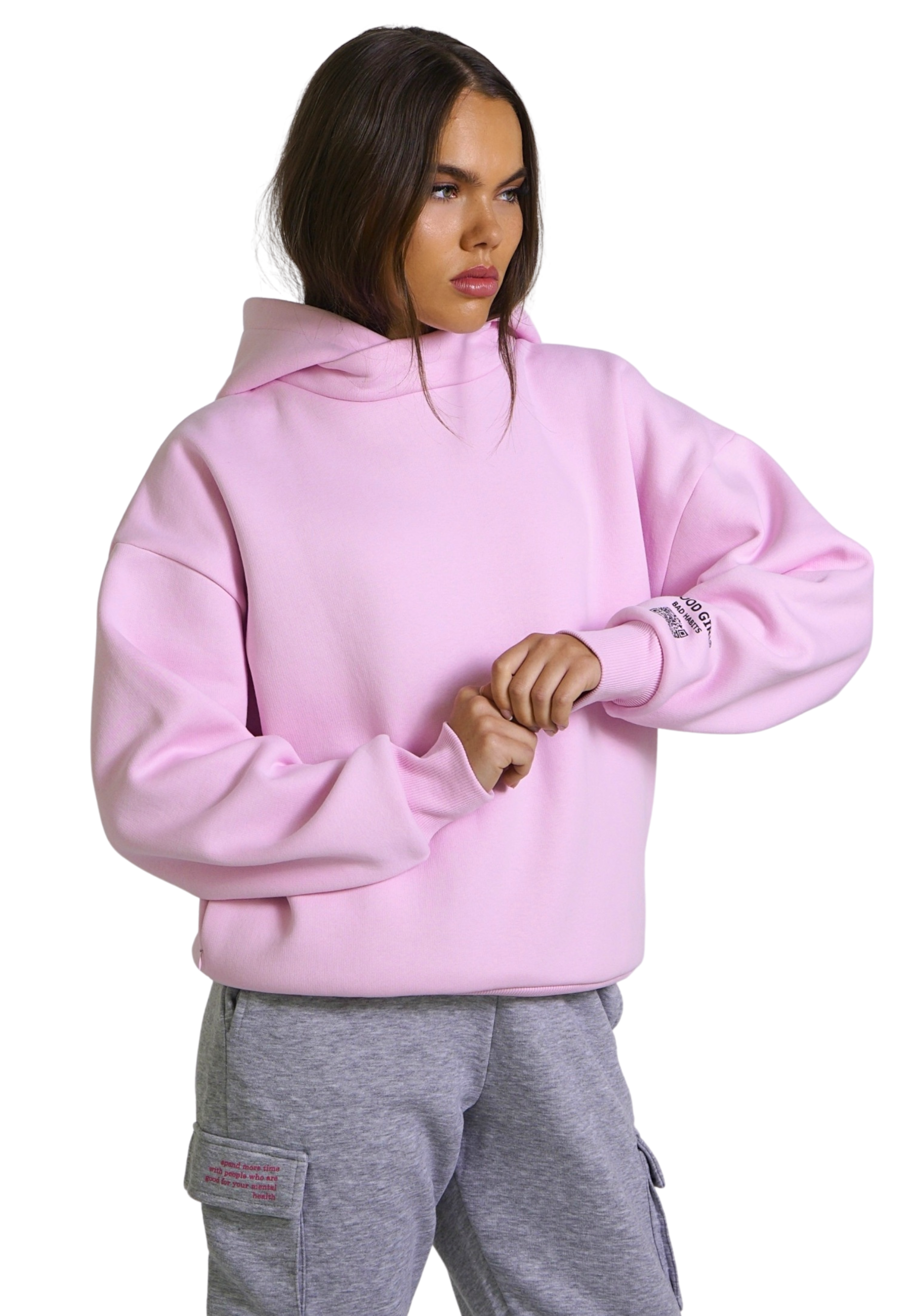 KRYMMY Hoodie Pink GOOD GIRL BAD HABITS