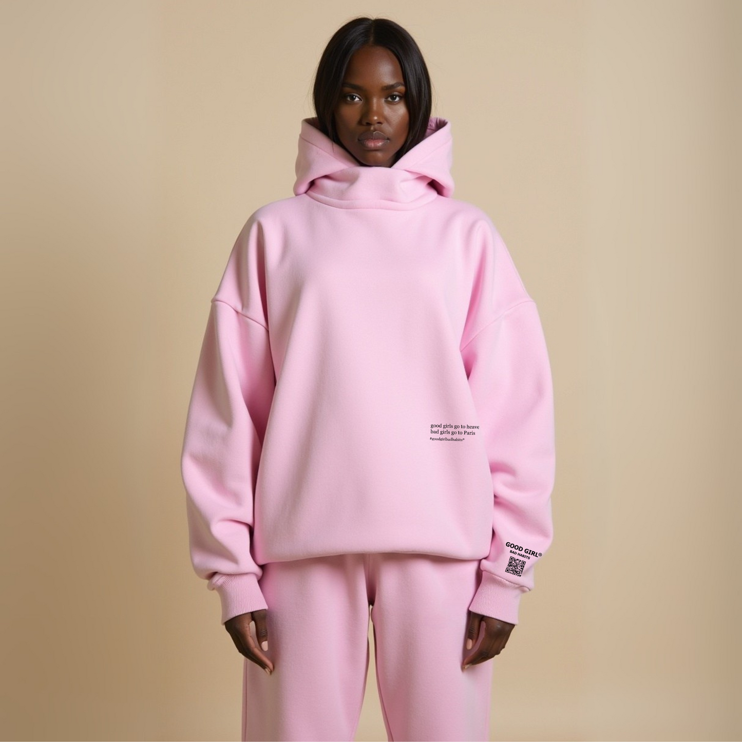 Hoodie "BAD GIRLS GO TO PARIS" - Pink GOOD GIRL BAD HABITS