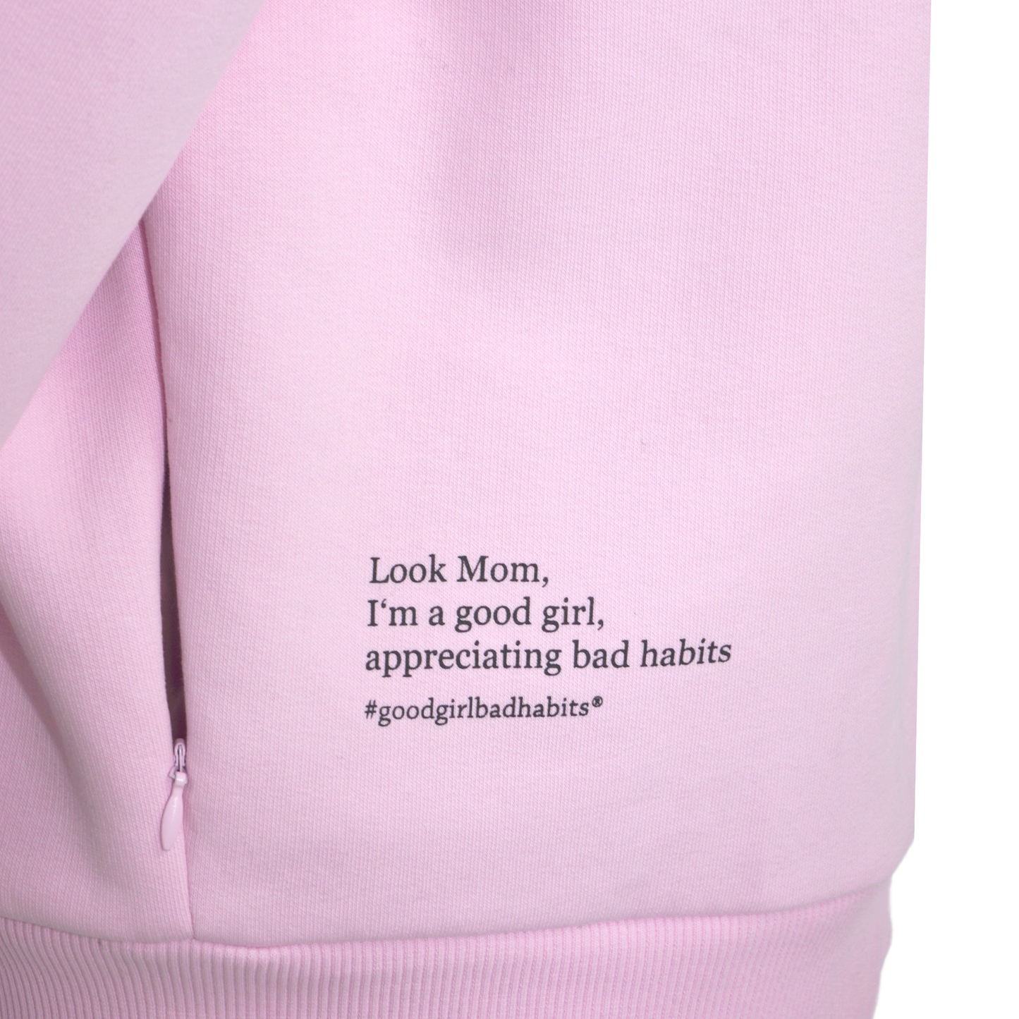 Hoodie mit Reißverschluss "Look Mom" - Pink GOOD GIRL BAD HABITS