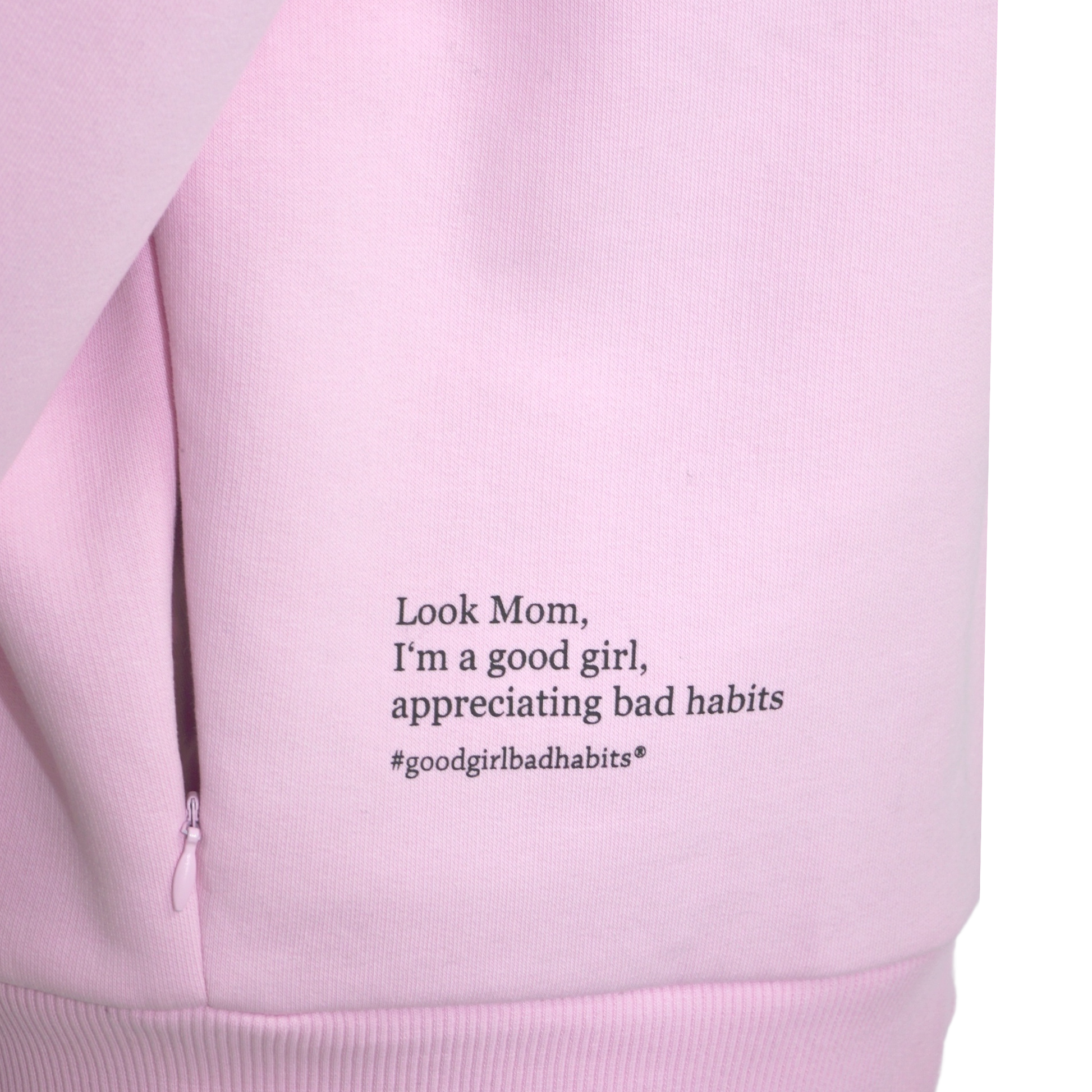 Hoodie mit Reißverschluss "Look Mom" - Pink GOOD GIRL BAD HABITS