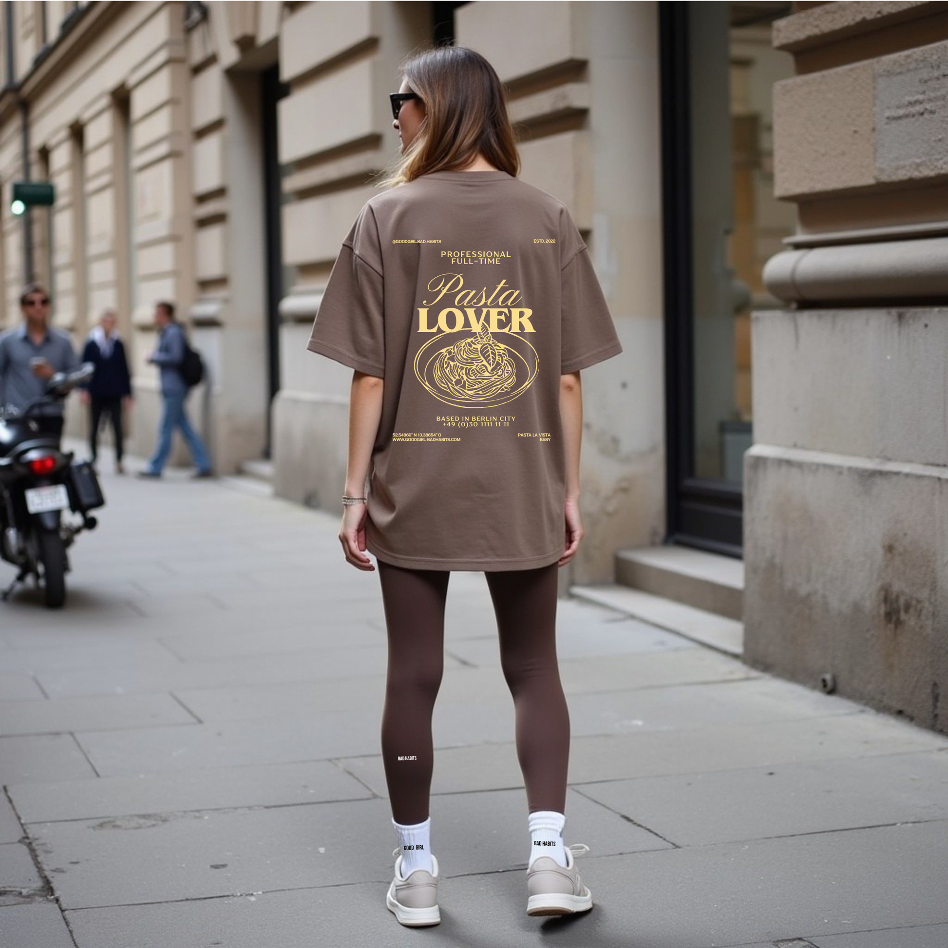 Oversized T-Shirt "Pasta Lover " GOOD GIRL BAD HABITS