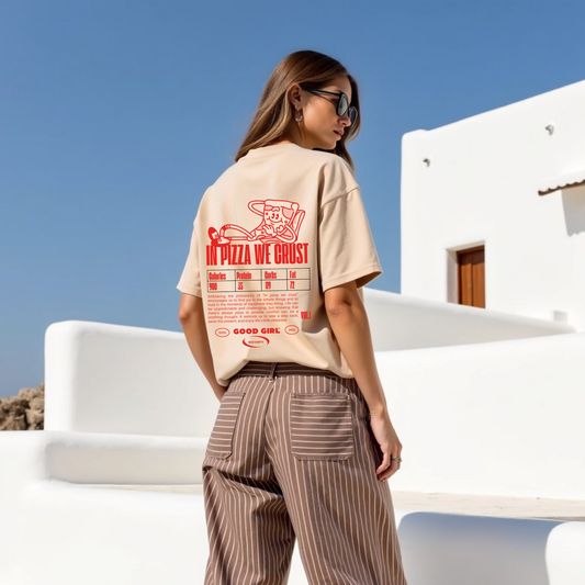 Oversized T-Shirt "In Pizza We Crust" GOOD GIRL BAD HABITS