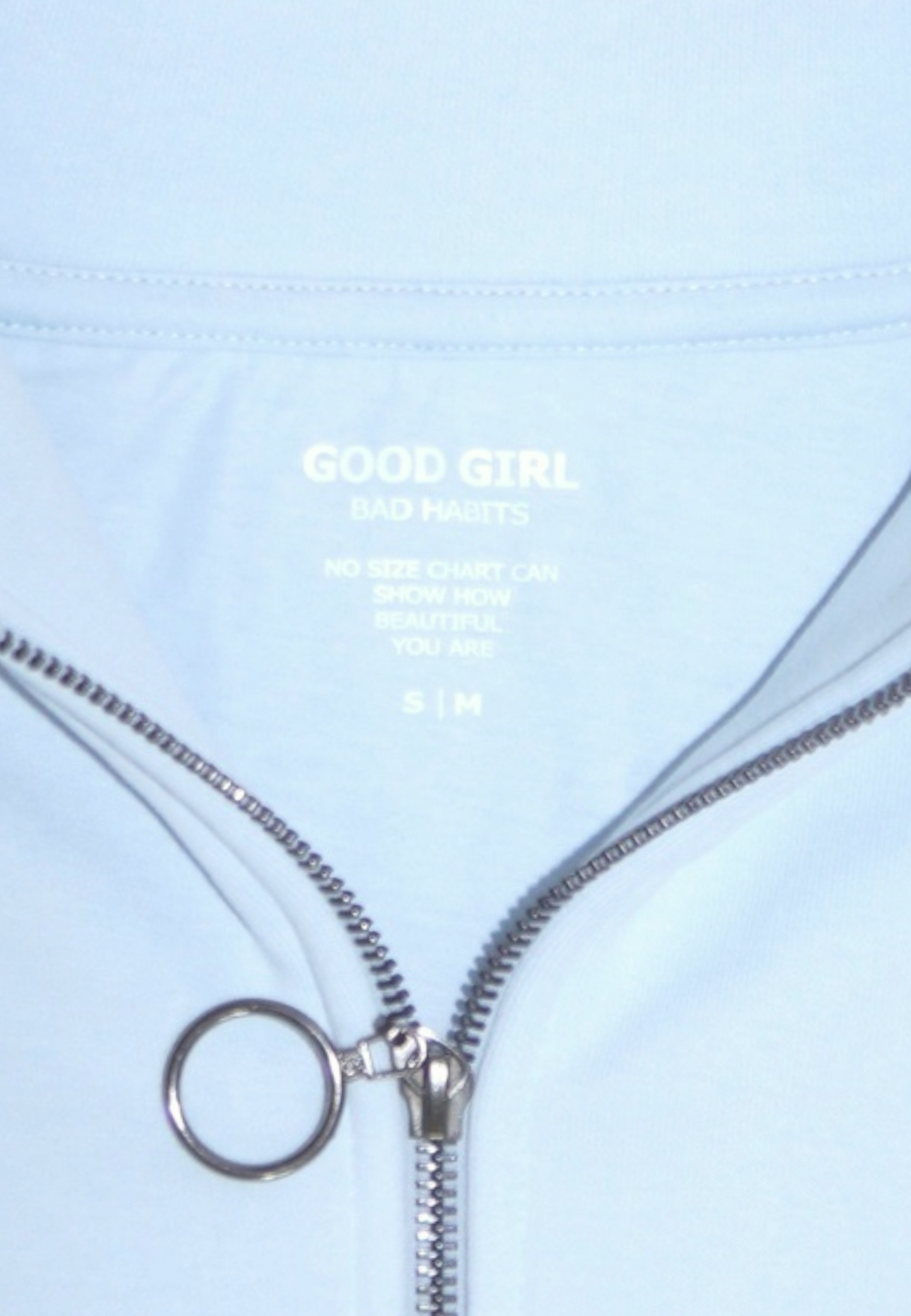 KAMULAU Half Zip Sweat Hellblau GOOD GIRL BAD HABITS