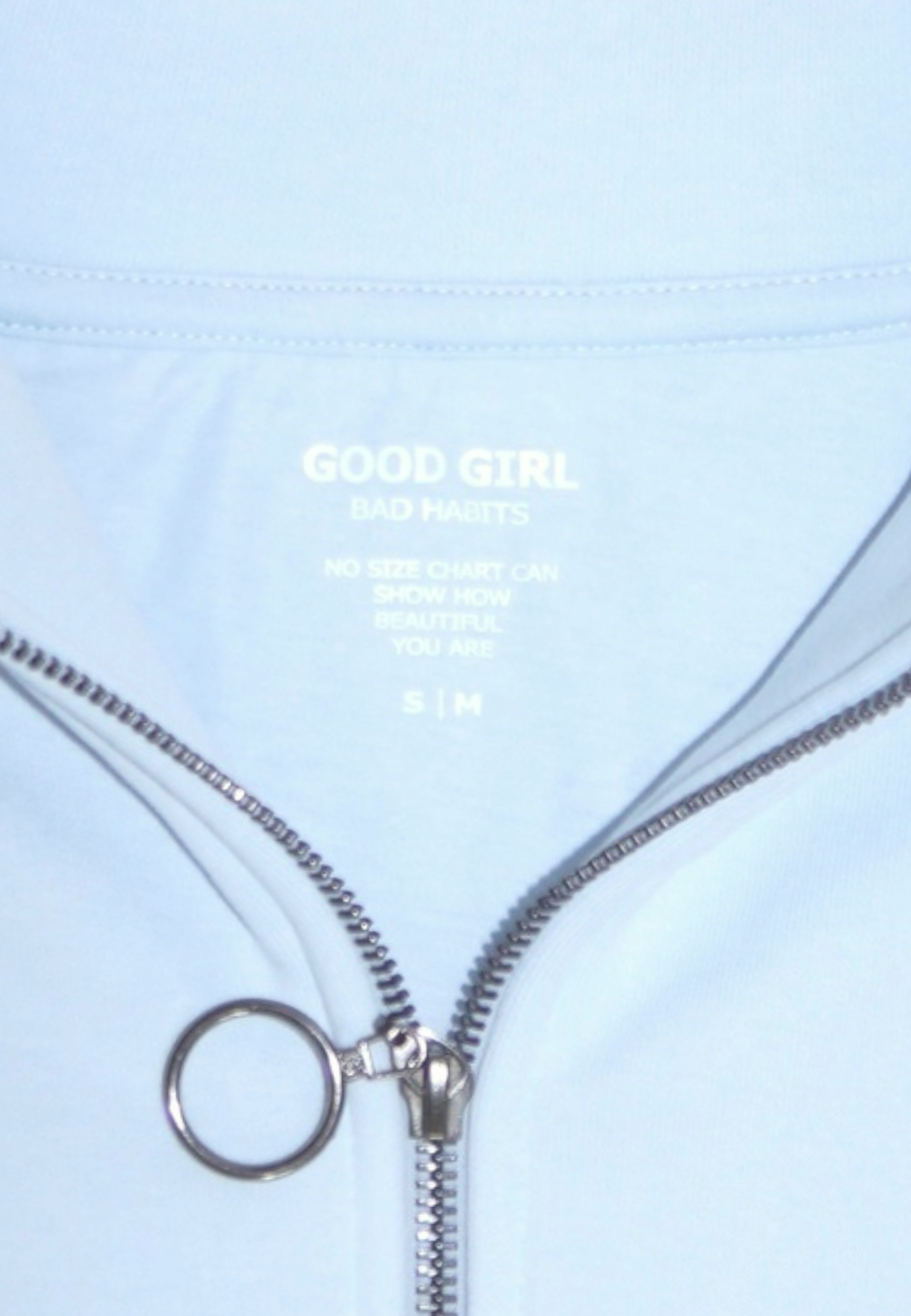 KAMULAU Half Zip Sweat Hellblau GOOD GIRL BAD HABITS