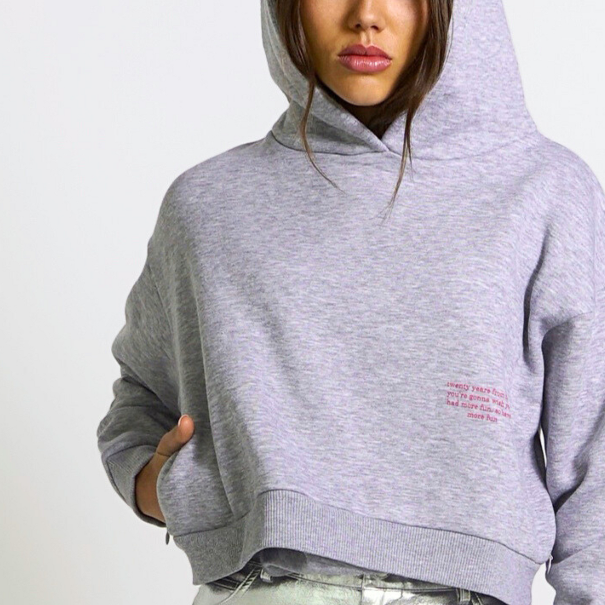 Crop Hoodie "TWENTY YEARS FROM NOW" - Weiss GOOD GIRL BAD HABITS