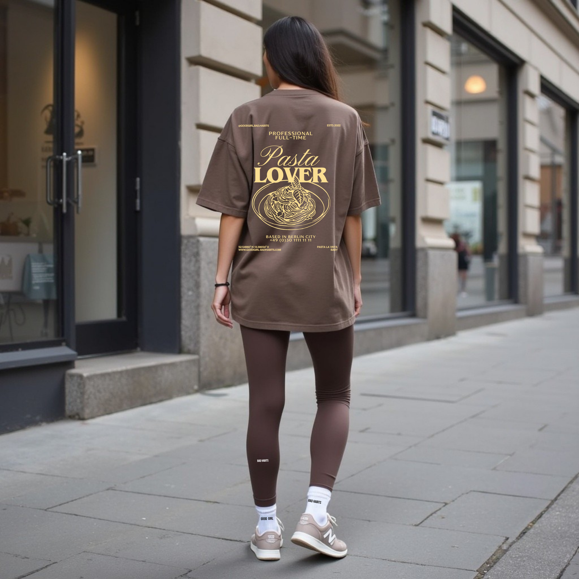 Oversized T-Shirt "Pasta Lover " GOOD GIRL BAD HABITS