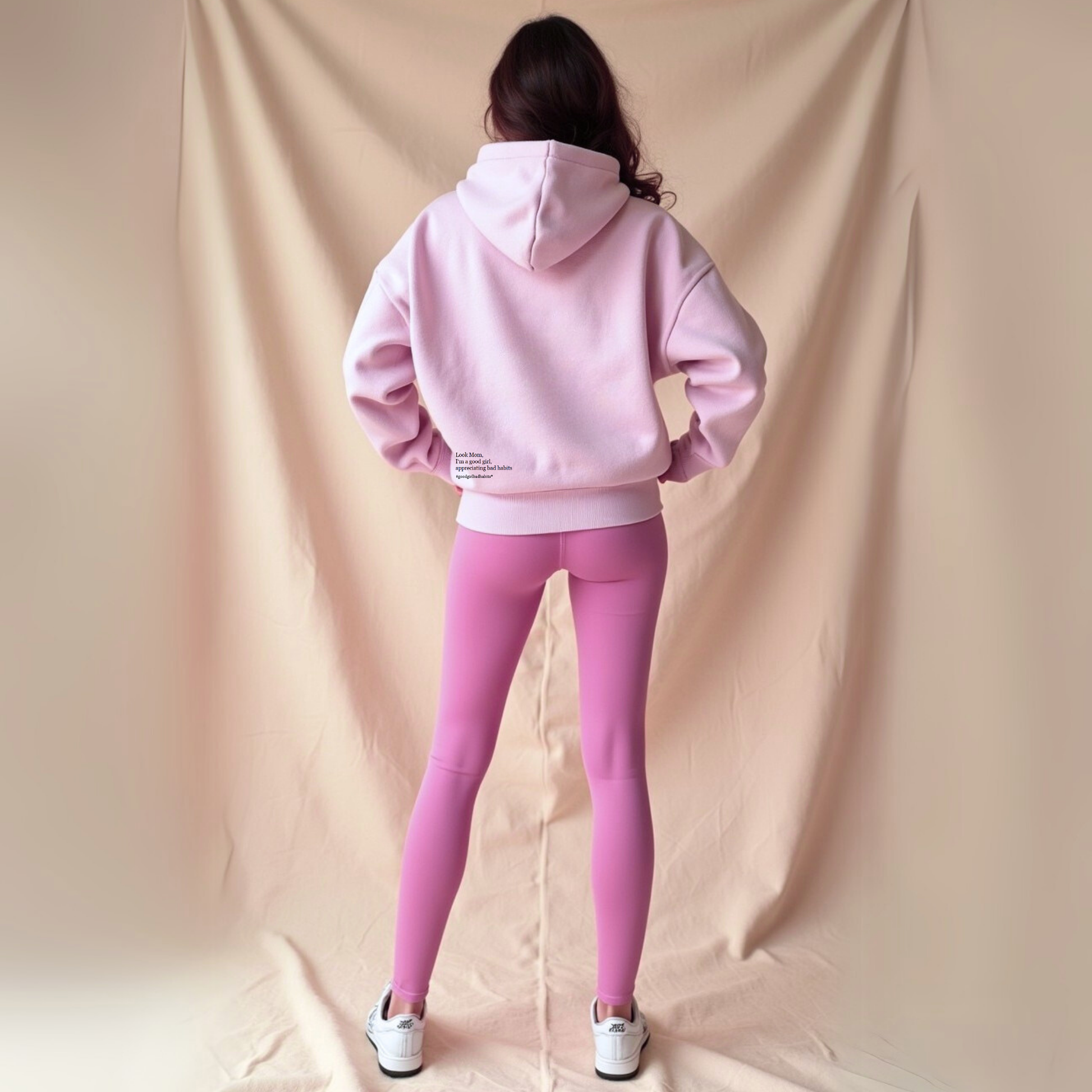 Hoodie mit Reißverschluss "Look Mom" - Pink GOOD GIRL BAD HABITS
