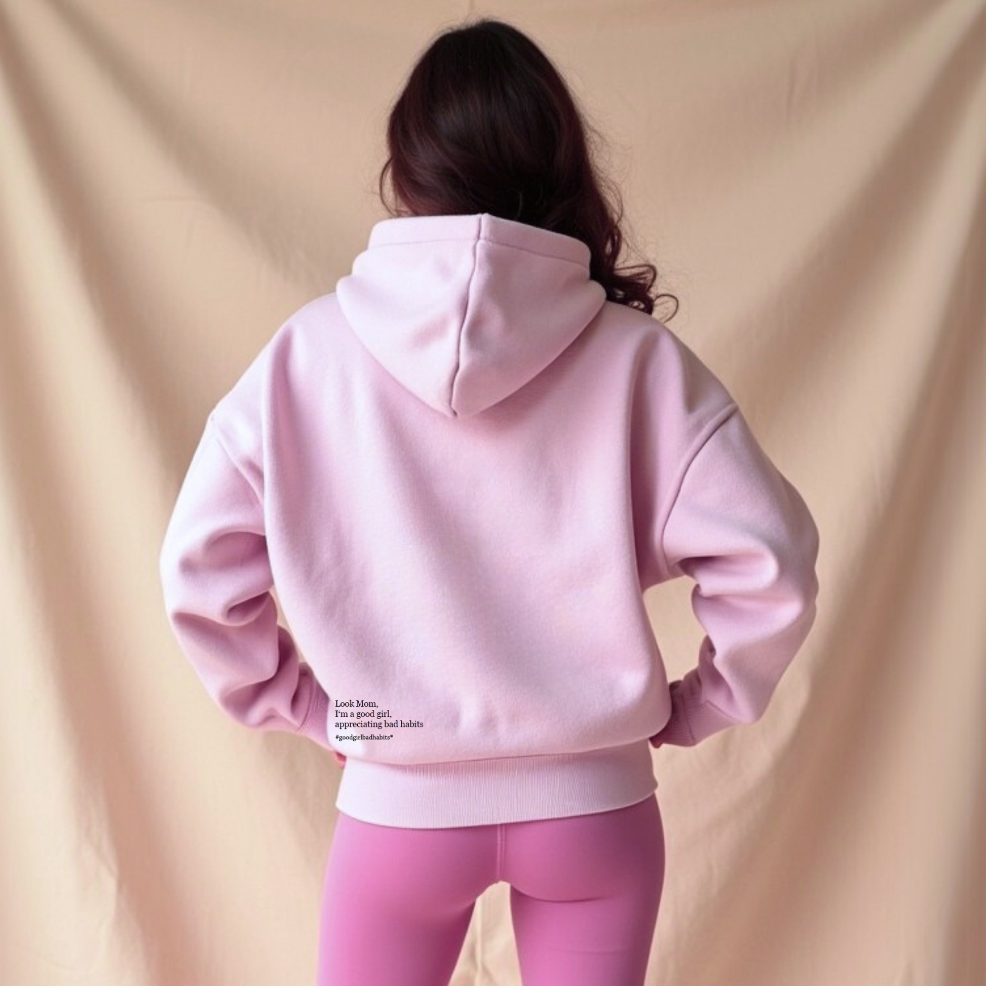 Hoodie mit Reißverschluss "Look Mom" - Pink GOOD GIRL BAD HABITS
