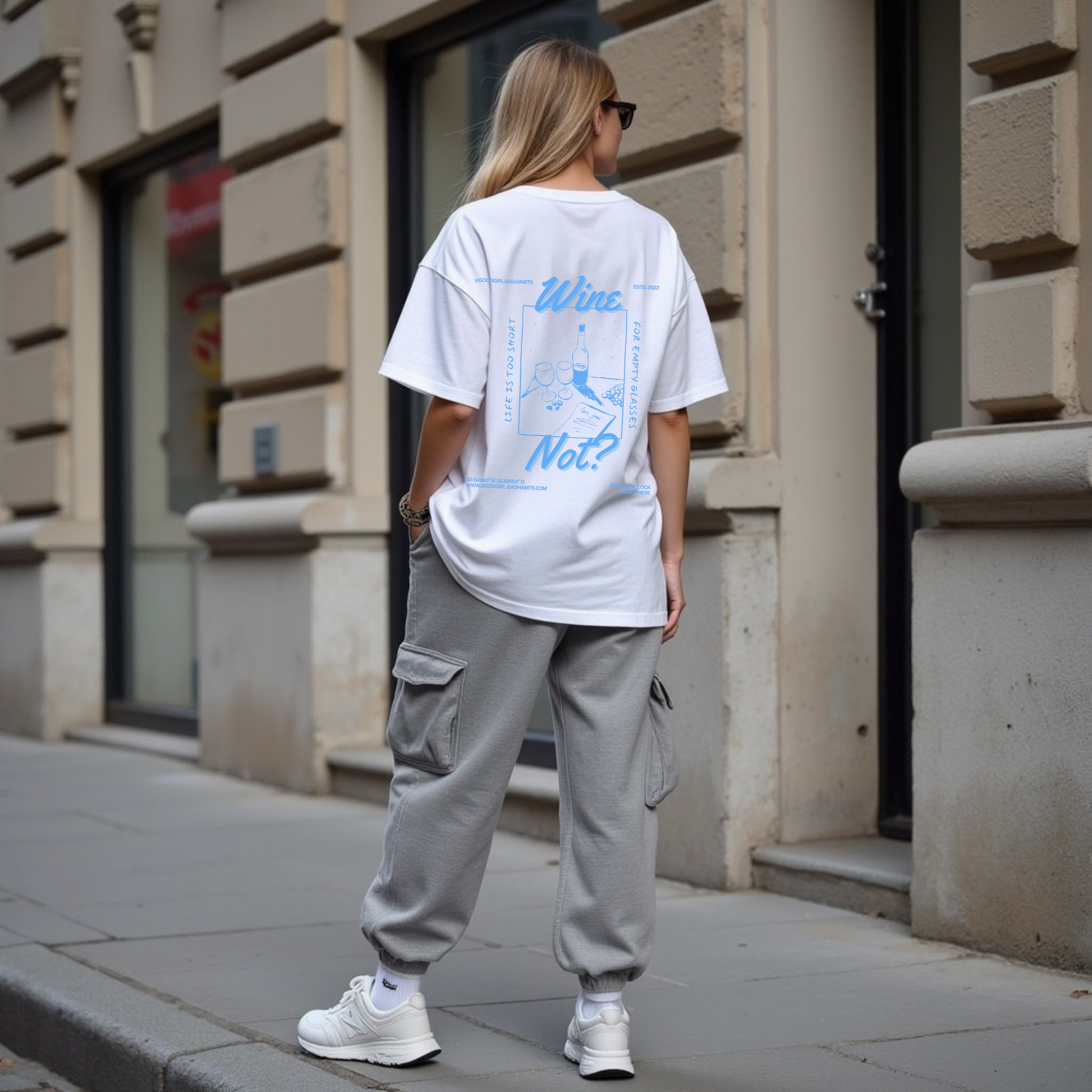 Oversized T-Shirt "Wine - Not?" GOOD GIRL BAD HABITS