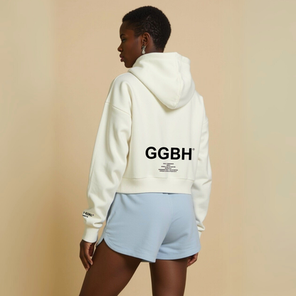 Crop Hoodie mit Reißverschluss "GGBH" - Schwarz GOOD GIRL BAD HABITS