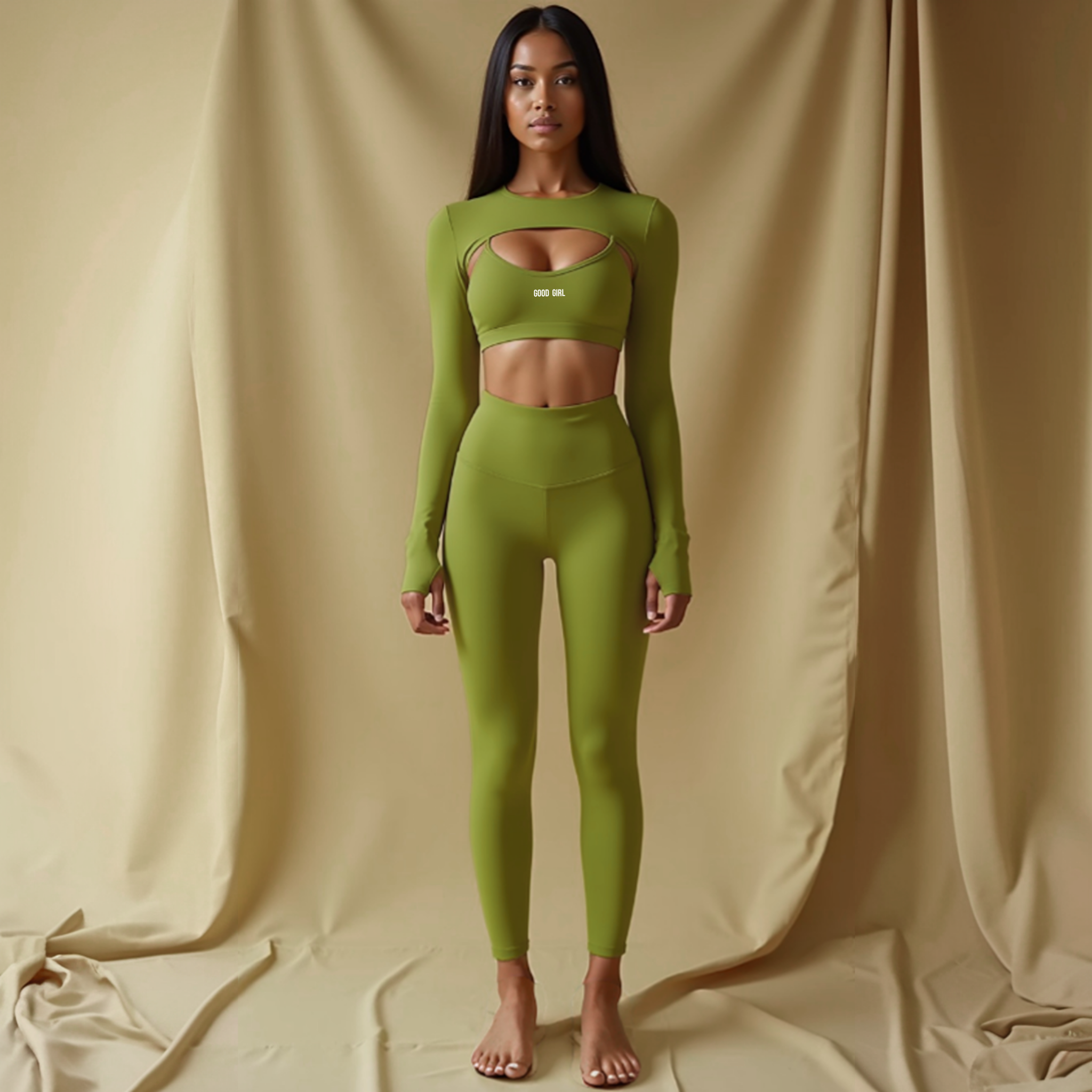 2-in-1 Longsleeve Top Green GOOD GIRL BAD HABITS