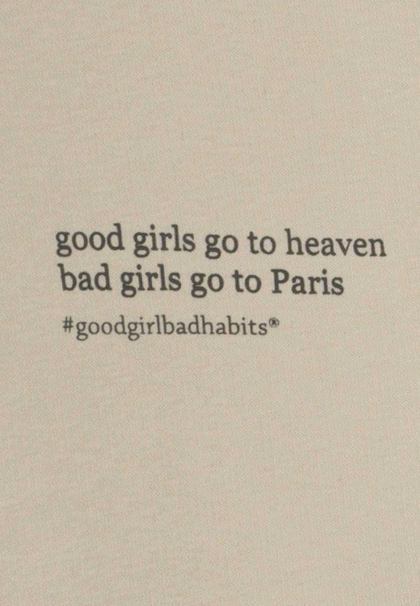 KRYMMY Hoodie Beige GOOD GIRL BAD HABITS