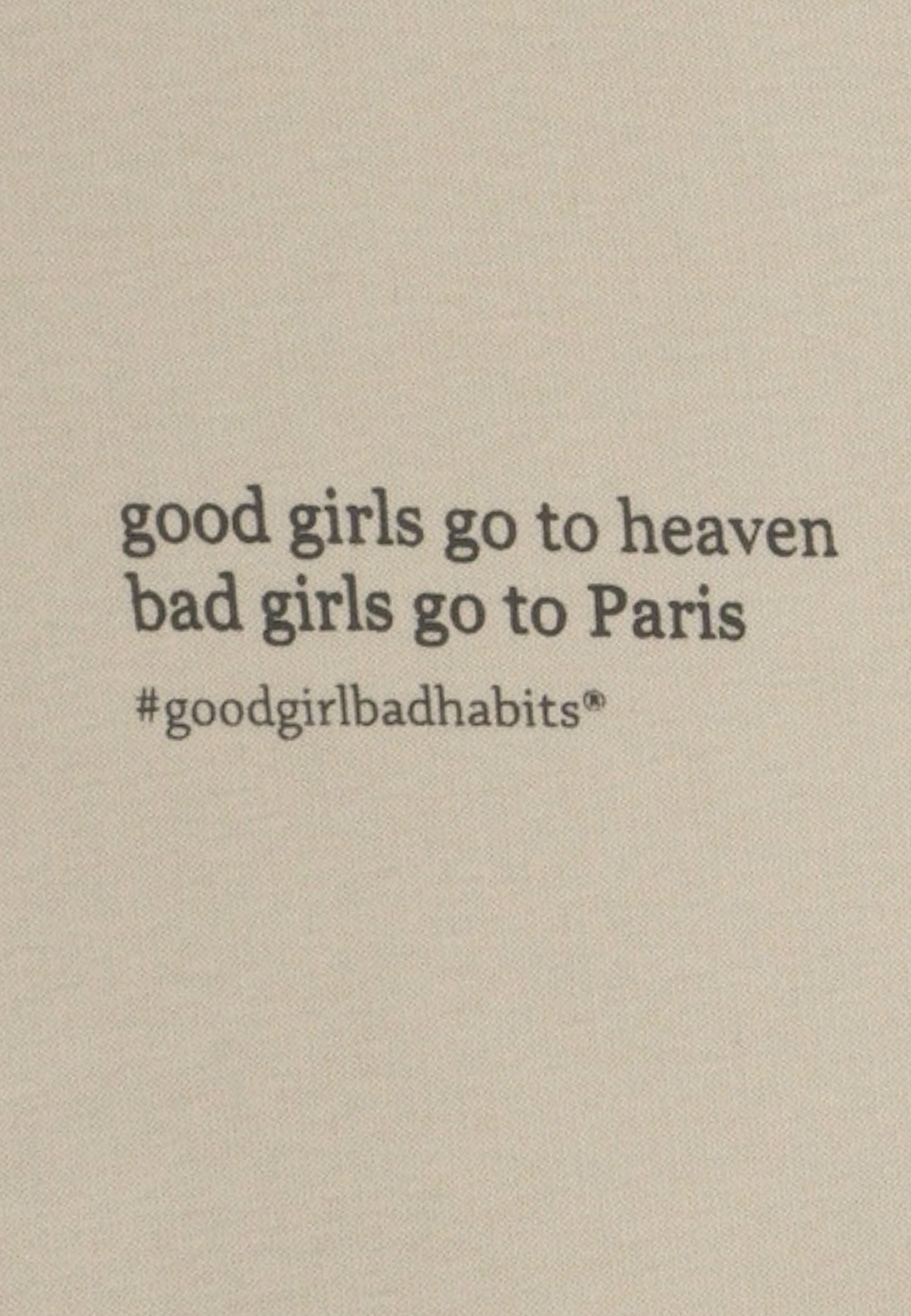 KRYMMY Hoodie Beige GOOD GIRL BAD HABITS