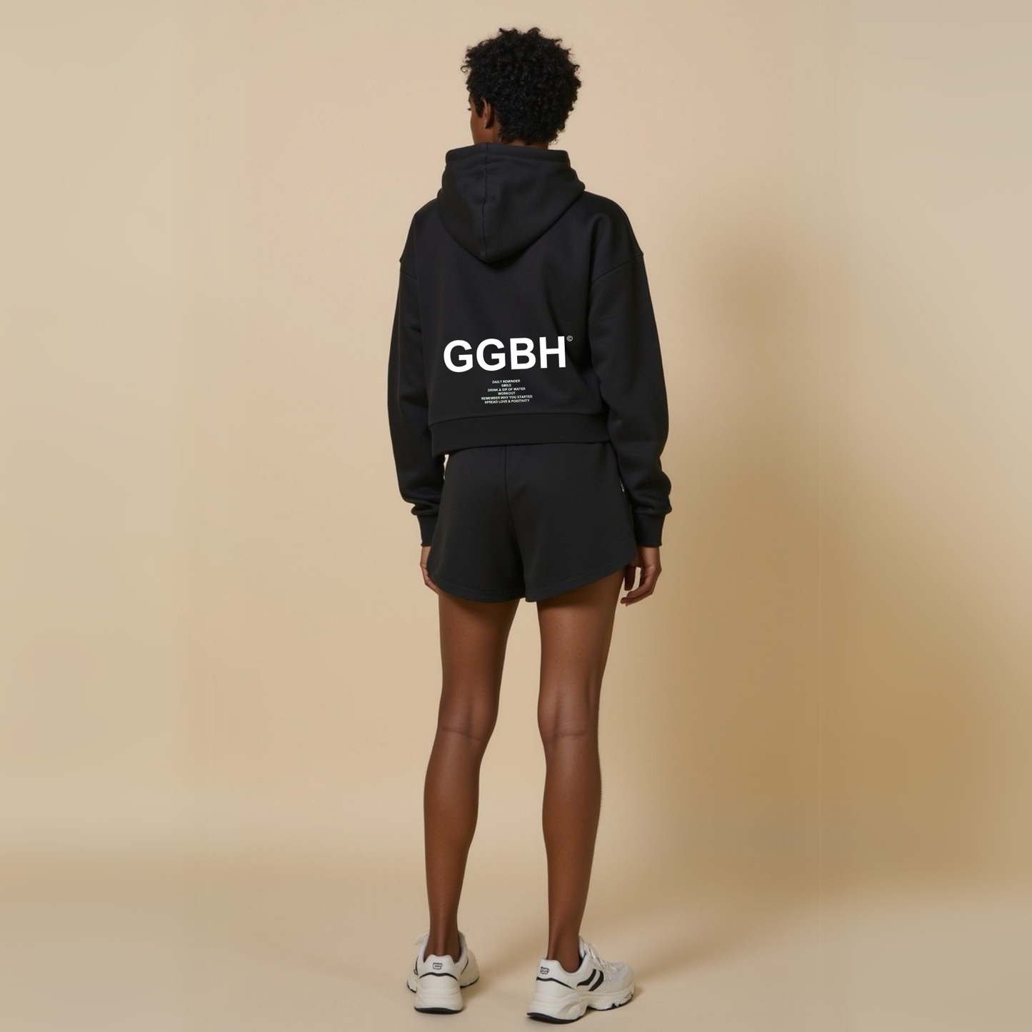 Crop Hoodie mit Reißverschluss "GGBH" - Schwarz GOOD GIRL BAD HABITS