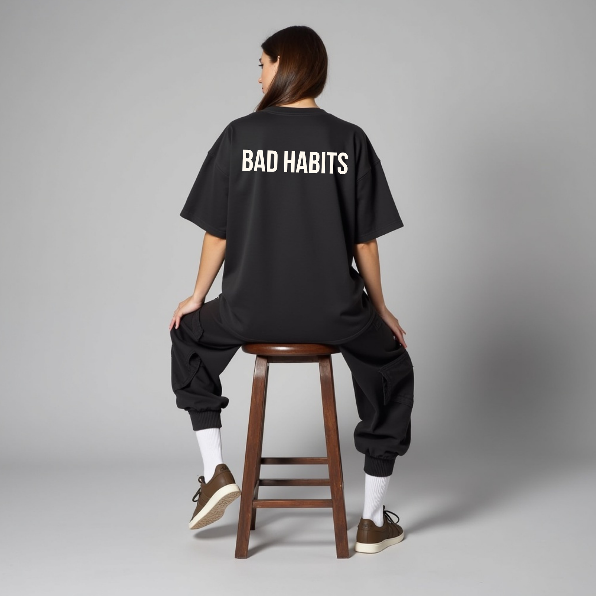Oversized Statement T-Shirt – GOOD GIRL® -  BAD HABITS Weiss GOOD GIRL BAD HABITS