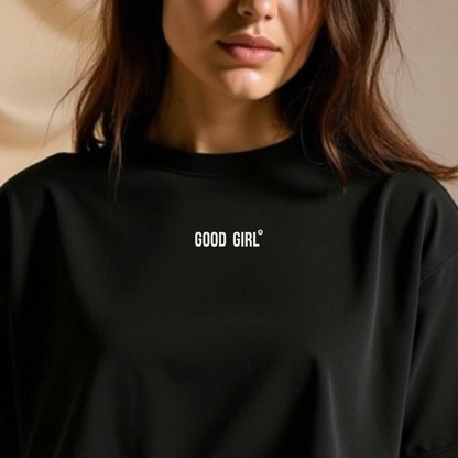 Statement Crop T-Shirt "GOOD GIRL - BAD HABITS" - Schwarz GOOD GIRL BAD HABITS