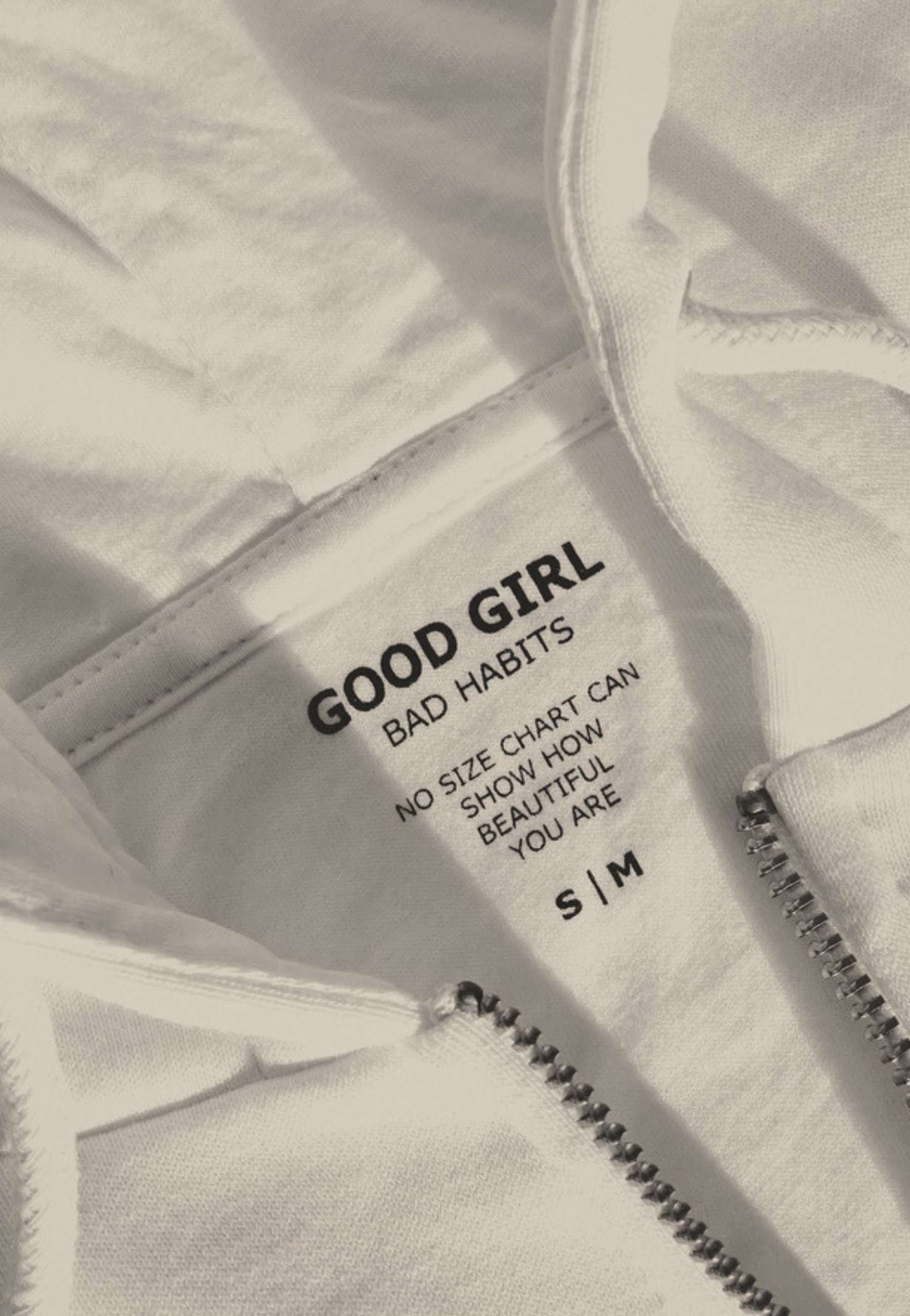 LAVYNNA Sweatjacke Weiss GOOD GIRL BAD HABITS