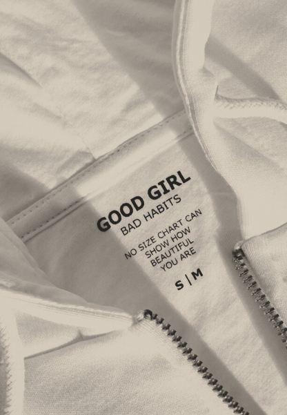 LAVYNNA Sweatjacke Weiss GOOD GIRL BAD HABITS