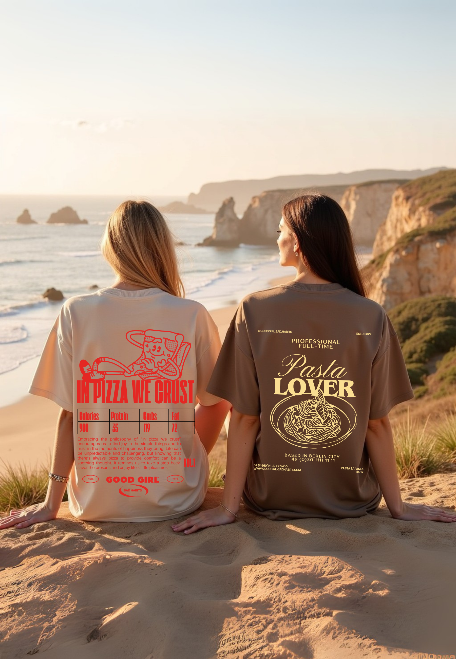 Oversized T-Shirt "In Pizza We Crust" GOOD GIRL BAD HABITS