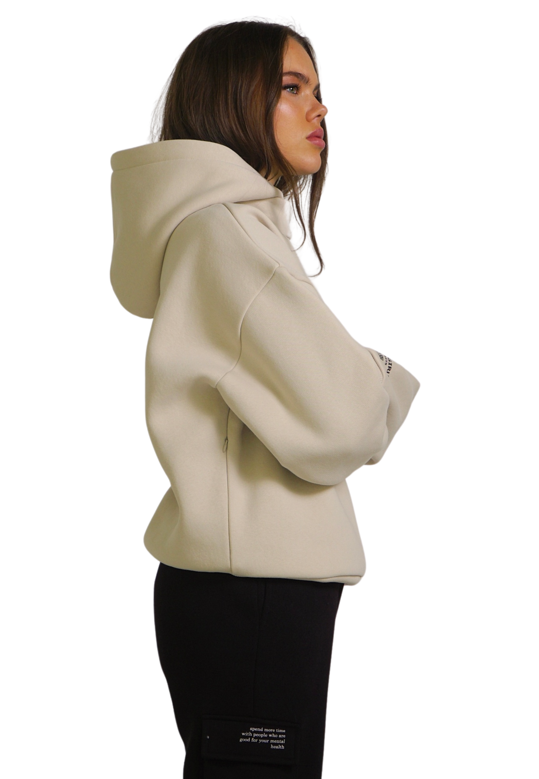 KRYMMY Hoodie Beige GOOD GIRL BAD HABITS