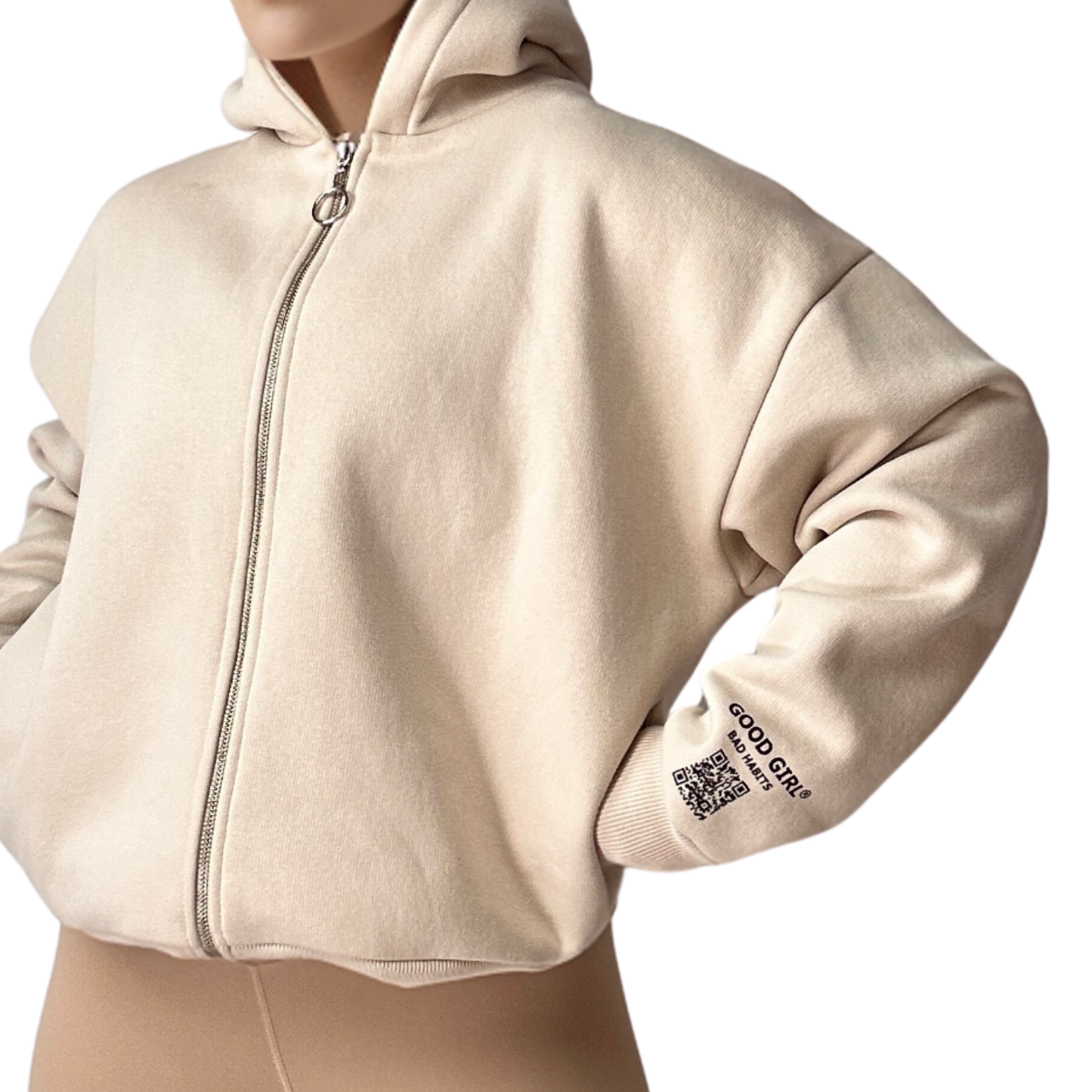 Hoodie mit Reißverschluss "Look Mom" - Pink GOOD GIRL BAD HABITS