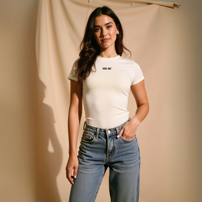 Slim Statement T-Shirt "Good Girl - Bad Habits" - Schwarz GOOD GIRL BAD HABITS