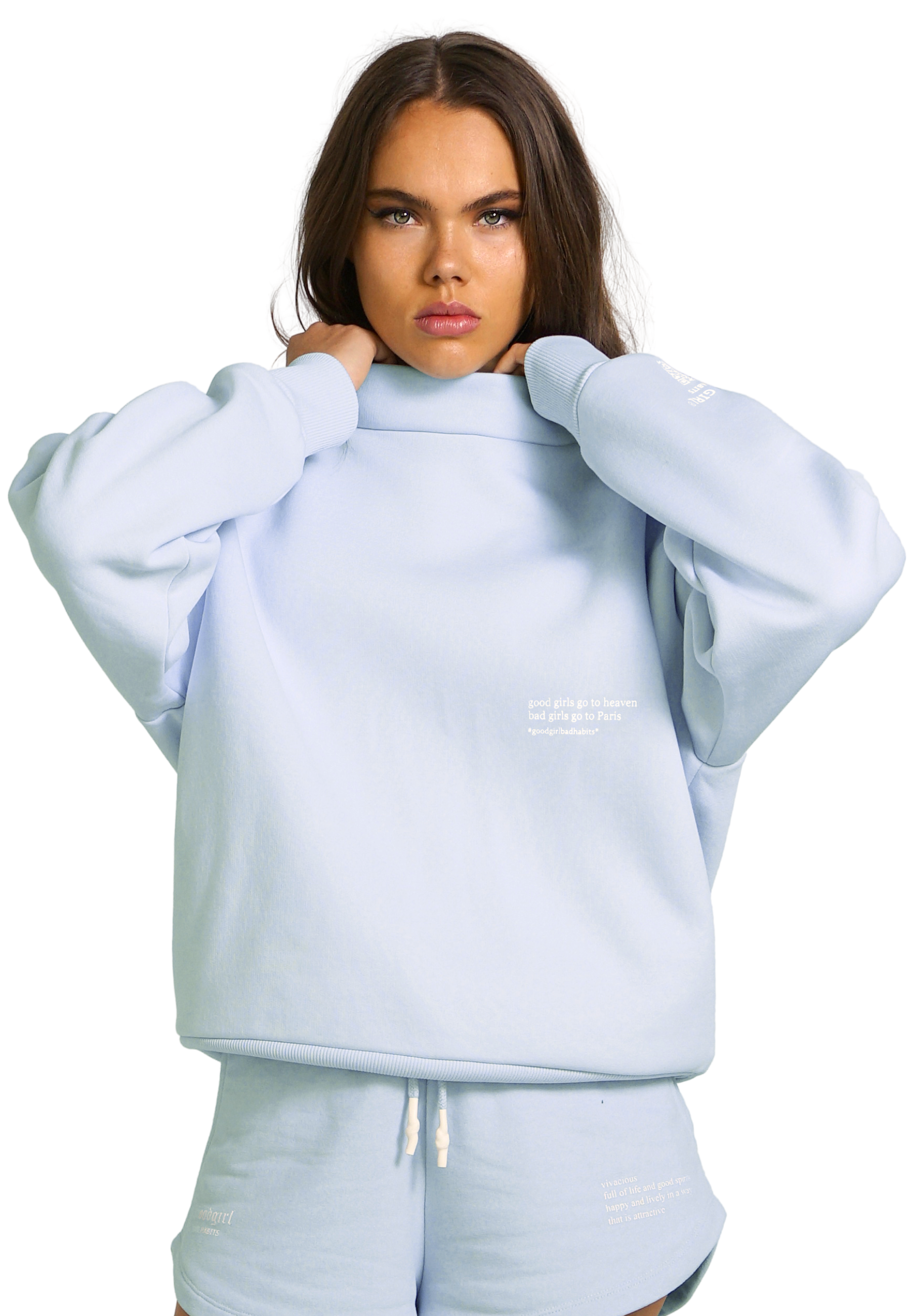 KRYMMY  Hoodie Hellblau GOOD GIRL BAD HABITS