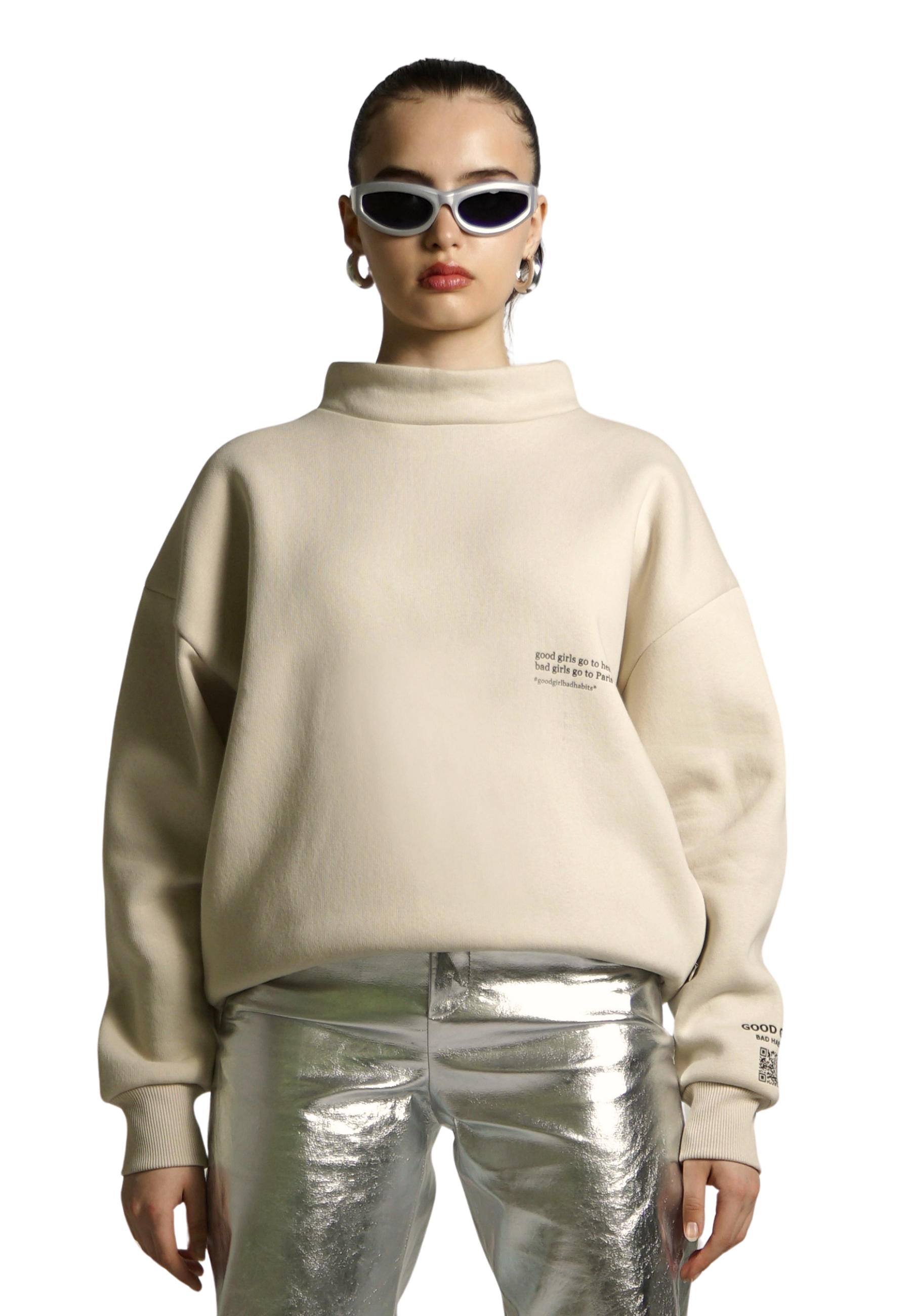 KRYMMY Hoodie Beige GOOD GIRL BAD HABITS