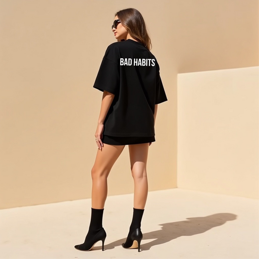 Oversized Statement T-Shirt – GOOD GIRL® -  BAD HABITS Weiss GOOD GIRL BAD HABITS