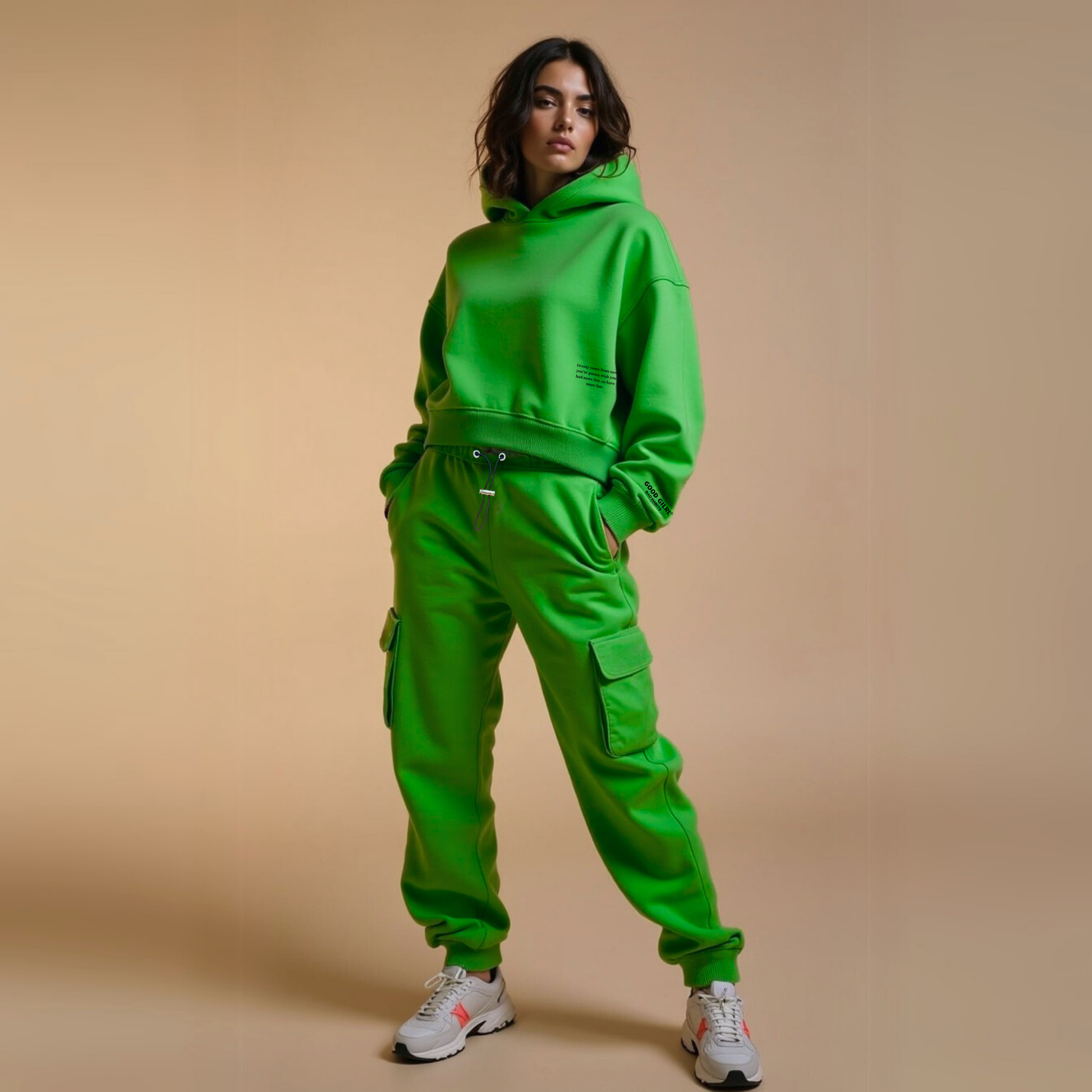 Crop Hoodie "TWENTY YEARS FROM NOW" - Weiss GOOD GIRL BAD HABITS