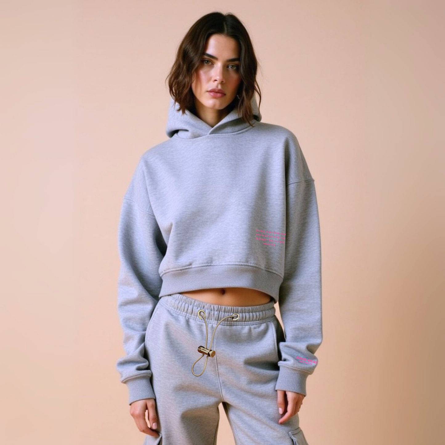 Crop Hoodie "TWENTY YEARS FROM NOW" - Weiss GOOD GIRL BAD HABITS