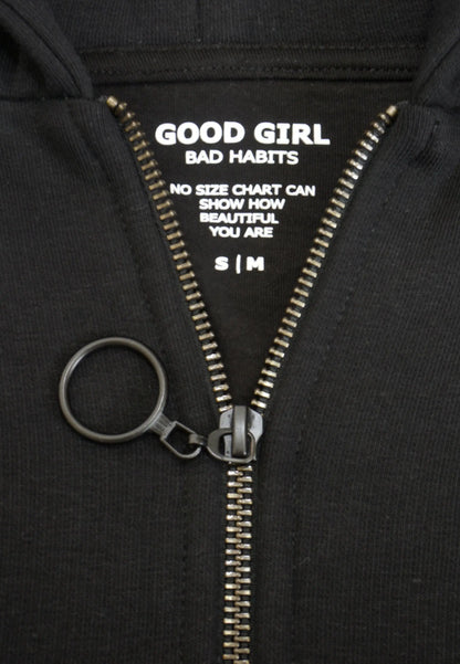 KAINY Sweatjacke Kapuzenjacke Zip Up Hood Sweat Black Schwarz - GOOD GIRL BAD HABITS