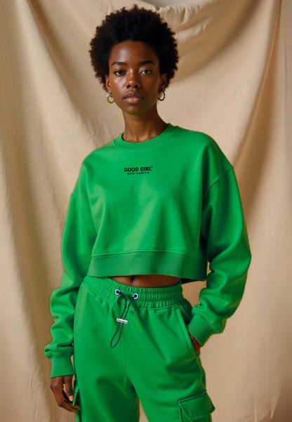 Crew Neck Sweat "GOOD ENOUGH FOR" - Schwarz