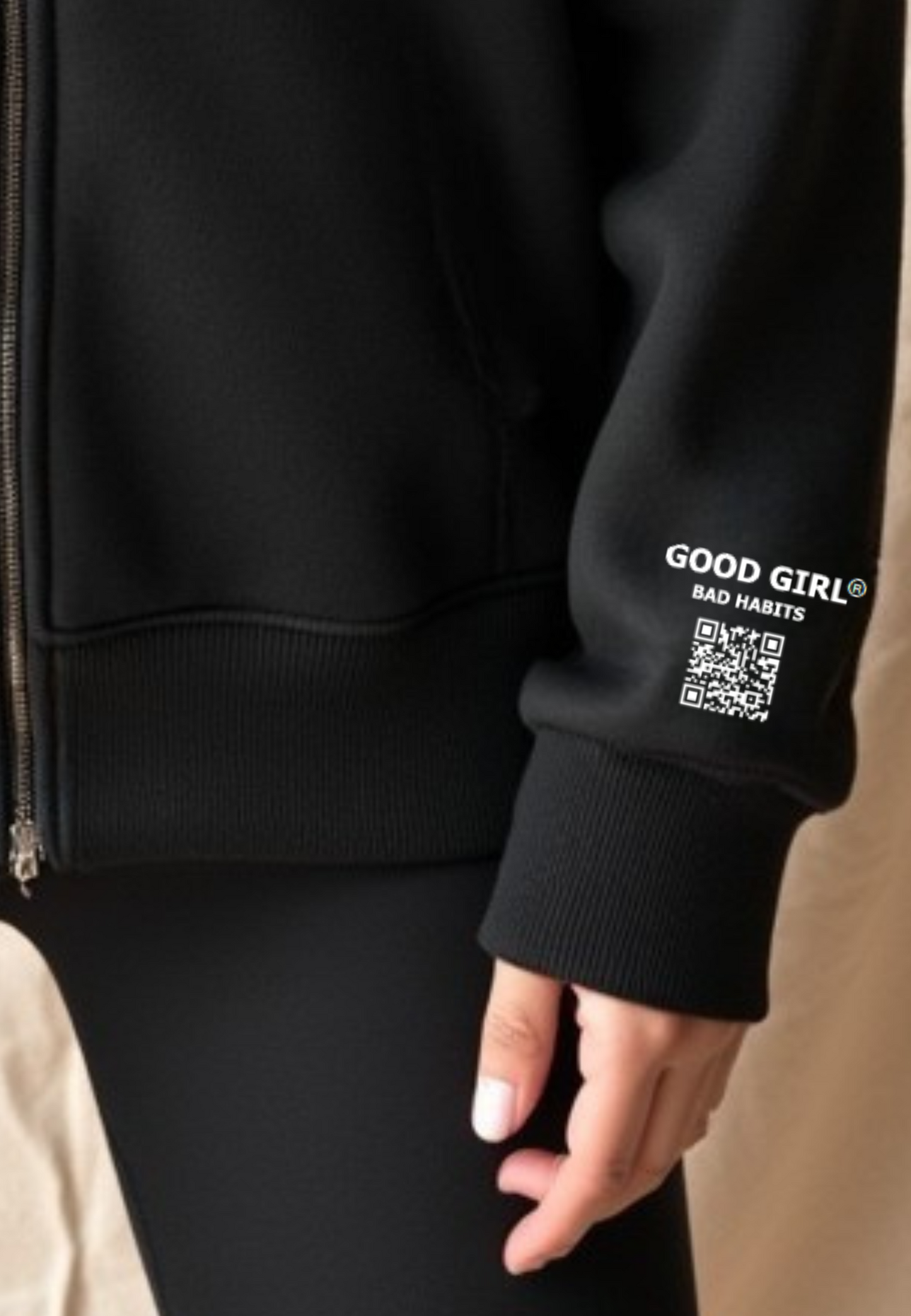 Hoodie mit Reißverschluss "Look Mom" -  Mint GOOD GIRL BAD HABITS