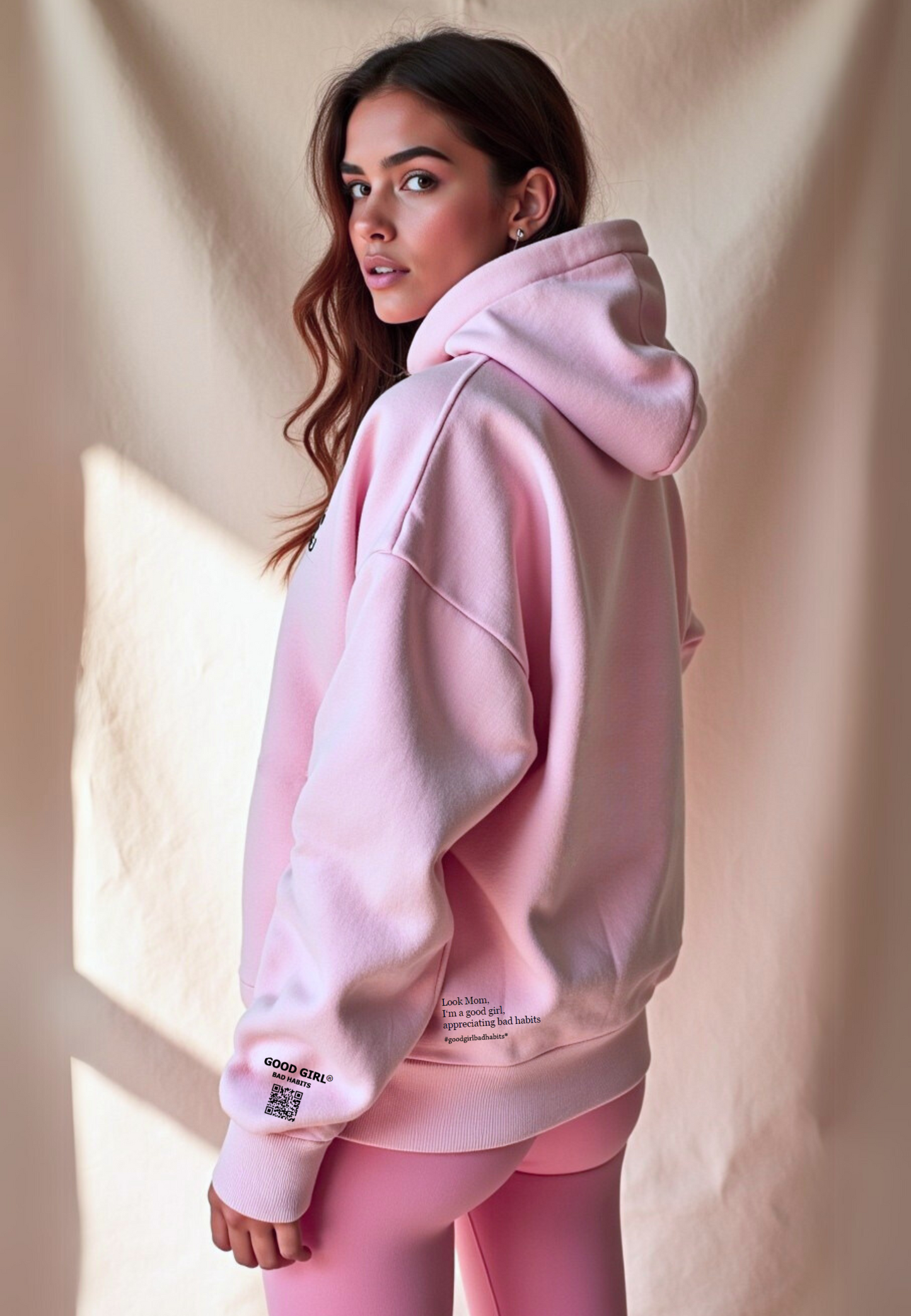 Hoodie mit Reißverschluss "Look Mom" -  Mint GOOD GIRL BAD HABITS